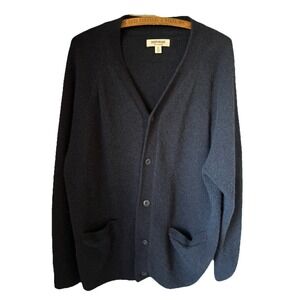 Goodthreads Navy Blue‎ 100% Lambswool Cardigan Sweater Size XXL Tall Casual Wool
